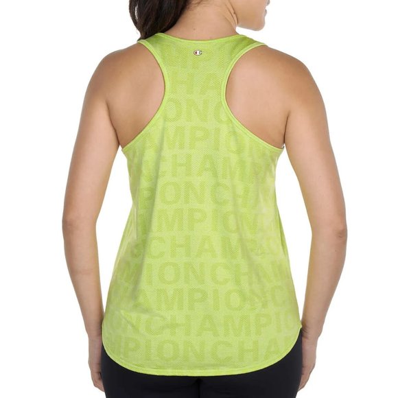 NWT Champion Womens Performance Script Tank Top Quick Dry Green Size S $45 TT002 - Picture 2 of 4